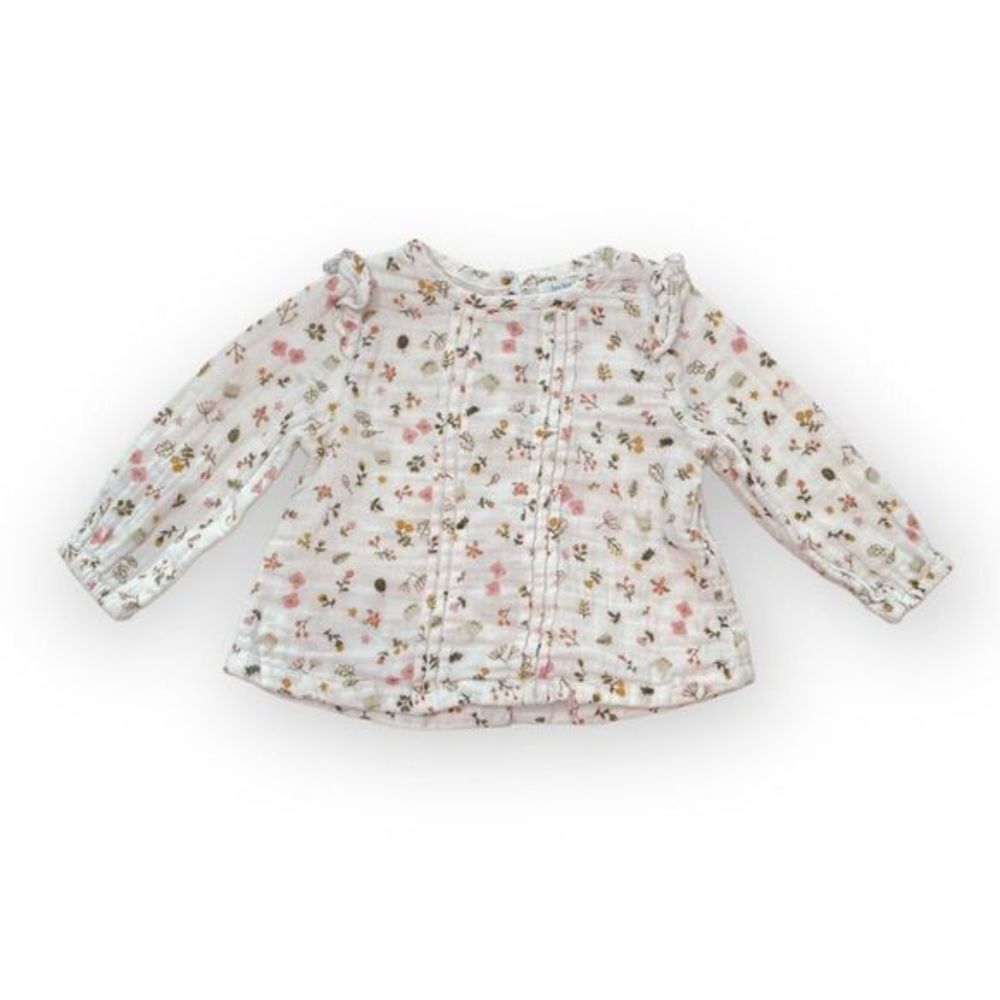 Bout Chou Top Floral Forest Animals Cream white Pink 6M 6 Month